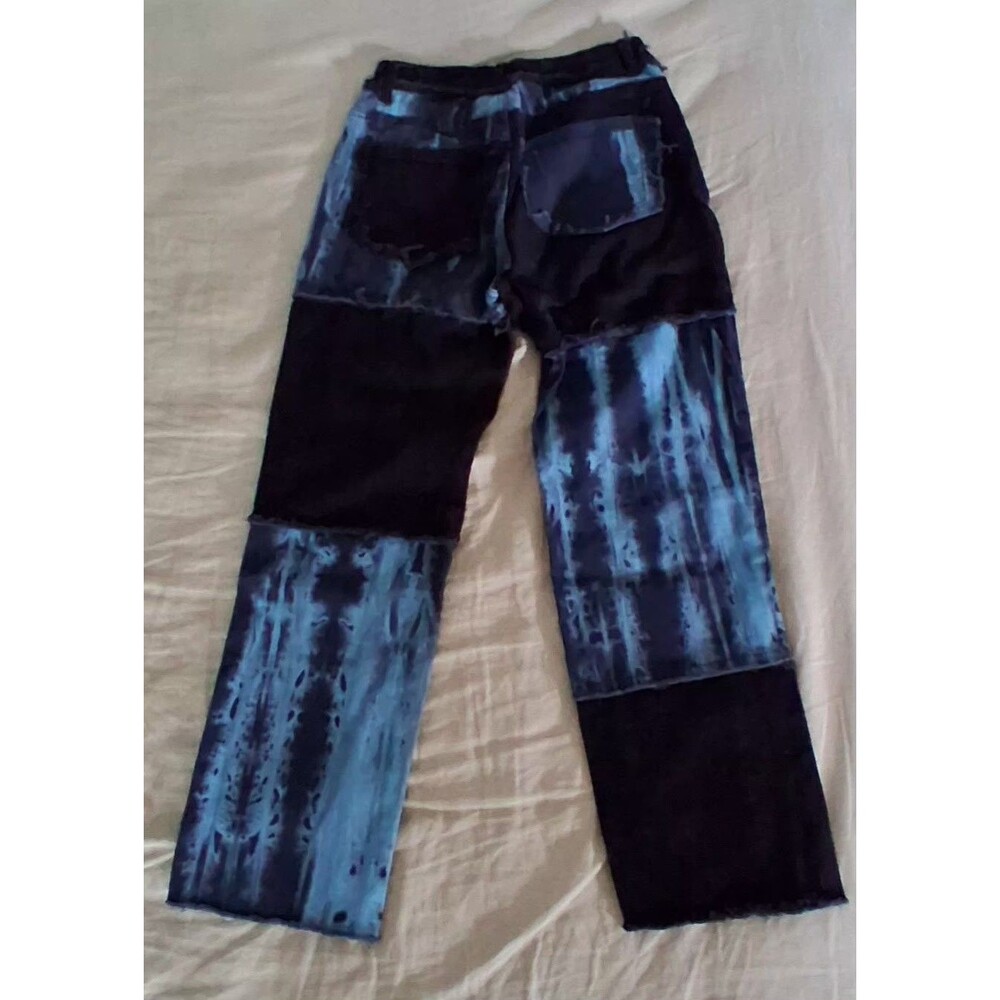 Dolls Kill Current Mood Into The Fantasy Renaissance Patchwork Jeans XS Goth Y2K - Picture 7 of 9